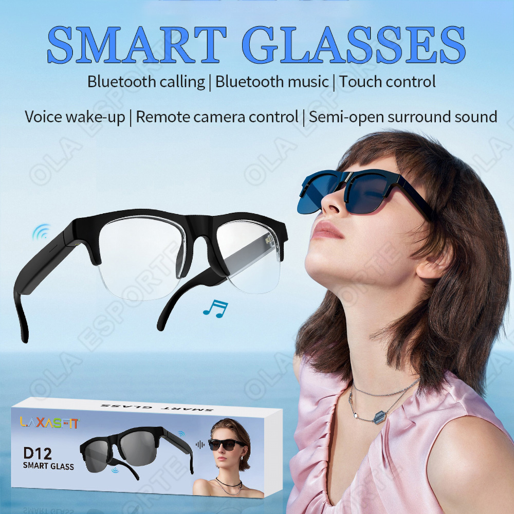 AI Smart Glasses HD Audio Blue - Smart Glasses Lens ulasan dan harga