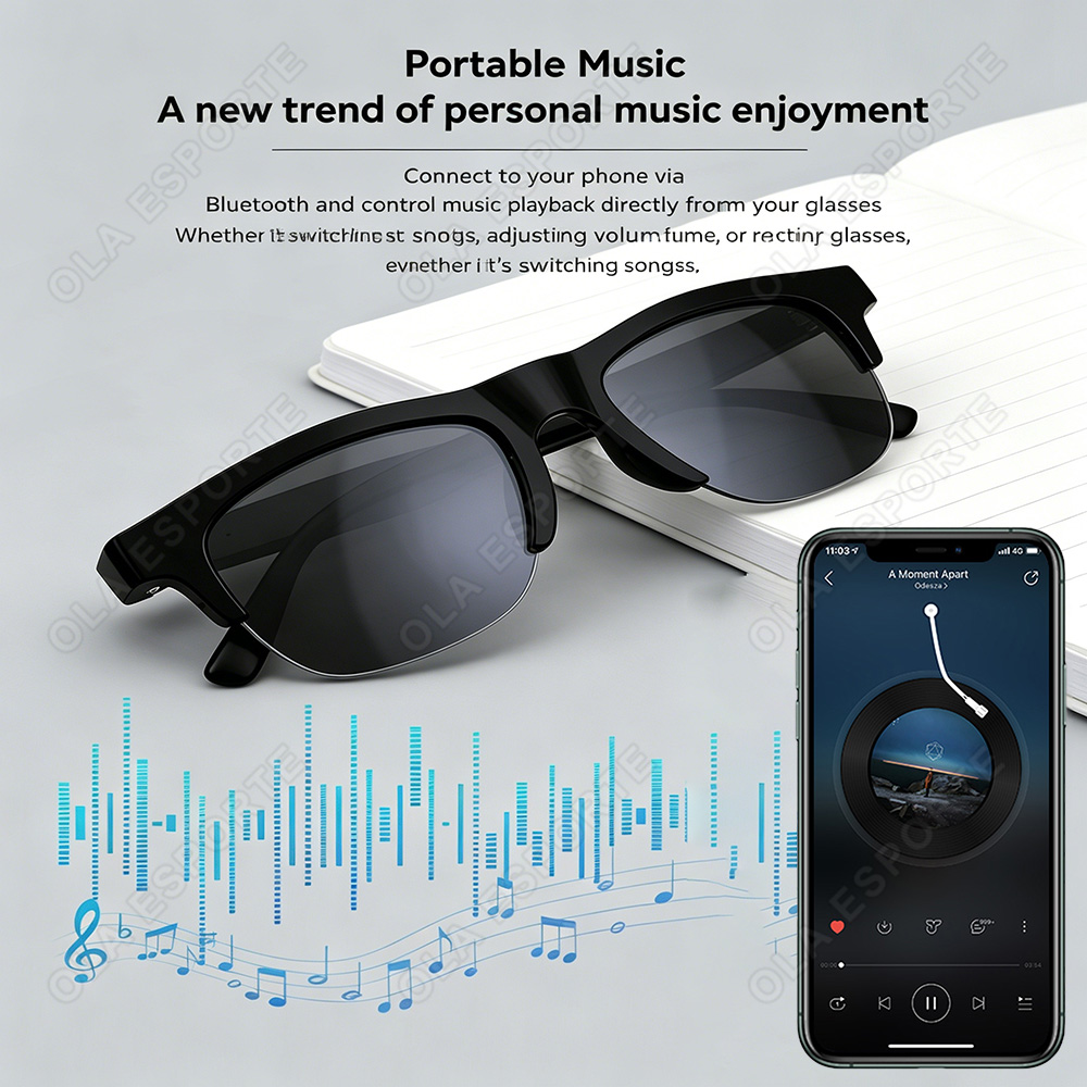 AI Smart Glasses HD Audio Blue - Smart Glasses Lens ulasan dan harga