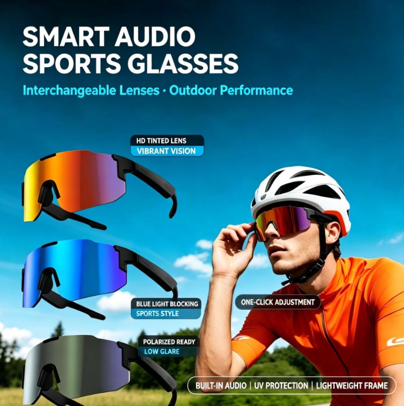 Smart Audio Sports Sunglasses  - Smart Glasses Lens ulasan dan harga